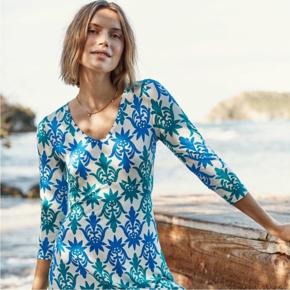 Boden Tori Jersey Tunic - Ivory, Tropical Stamp - Picture 2 of 8